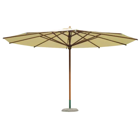 Umbrellas and parasosl that open and close over tables and chairs