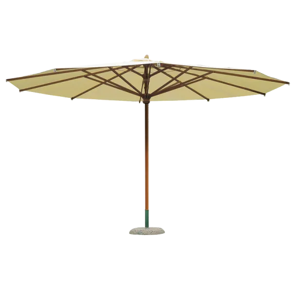 Umbrellas and parasosl that open and close over tables and chairs
