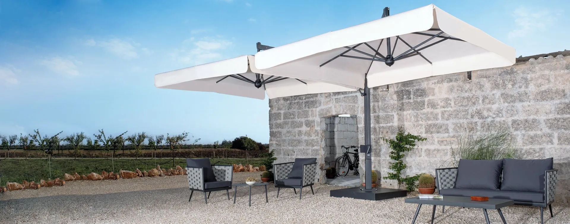 Giant Parasols and Umbrellas | Dehor Parasols | Double parasols